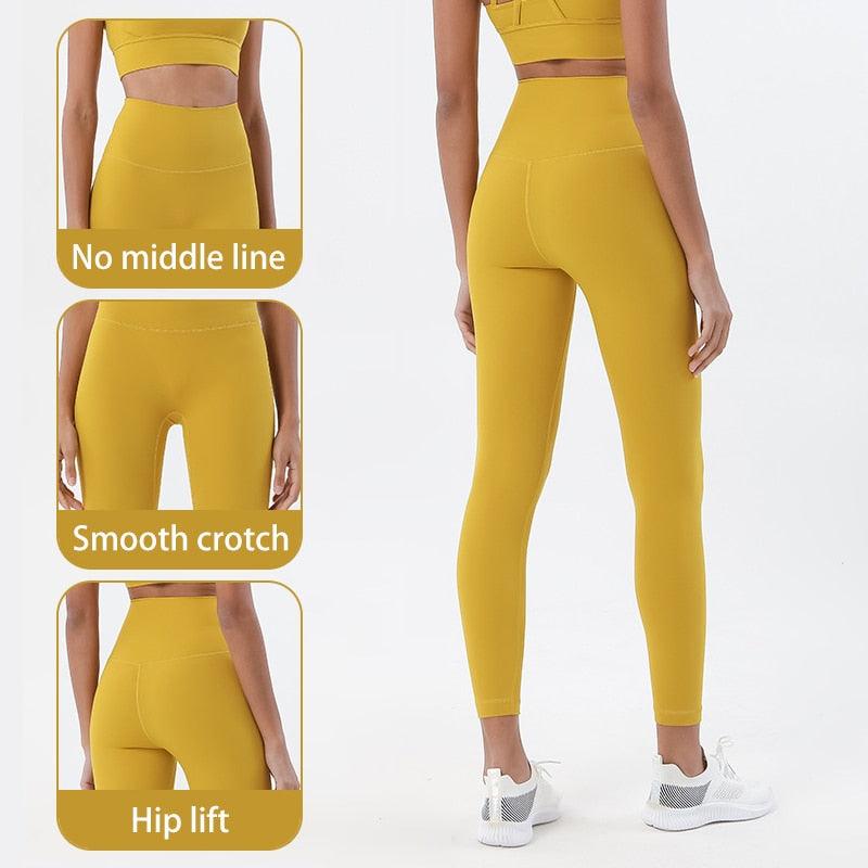 New Yoga Pants Women Leggings Fitness Girl Soft Pants Tight High Waist Women's Sports Pants Yoga Pants Leggings Workout Pants With Pocket Stretchable Sports Fitness Running Pants For Women & Girls Stevvex