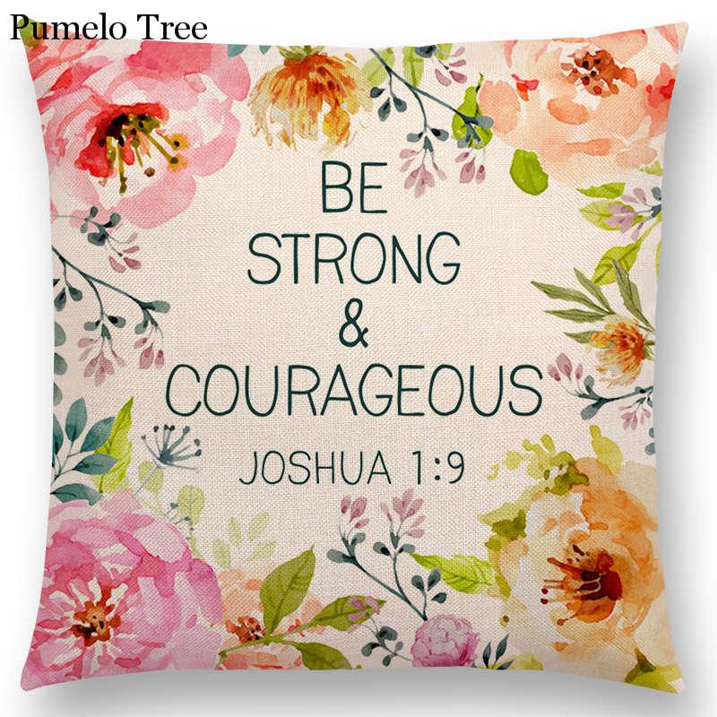 Newest Floral Quotes Decorative Pillow Covers Fresh Flowers Garland Inspirational Words Decorative Cotton Linen Throw Pillow Cushion Covers And Gifts For Women Daughter Mum Best Friend Birthday Home Decorations Stevvex