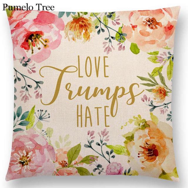 Newest Floral Quotes Decorative Pillow Covers Fresh Flowers Garland Inspirational Words Decorative Cotton Linen Throw Pillow Cushion Covers And Gifts For Women Daughter Mum Best Friend Birthday Home Decorations Stevvex