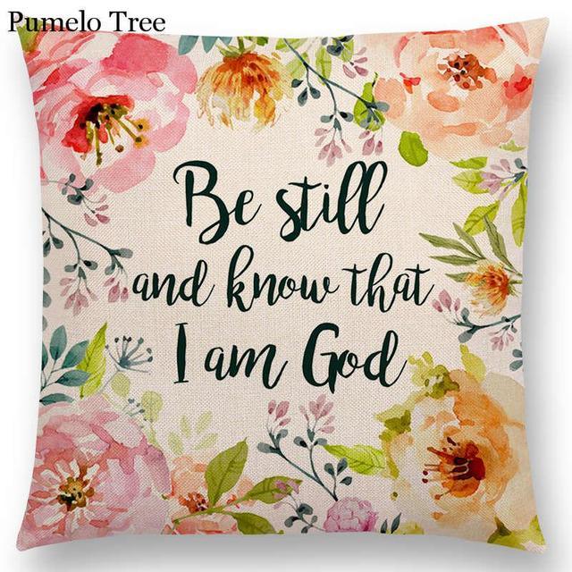 Newest Floral Quotes Decorative Pillow Covers Fresh Flowers Garland Inspirational Words Decorative Cotton Linen Throw Pillow Cushion Covers And Gifts For Women Daughter Mum Best Friend Birthday Home Decorations Stevvex