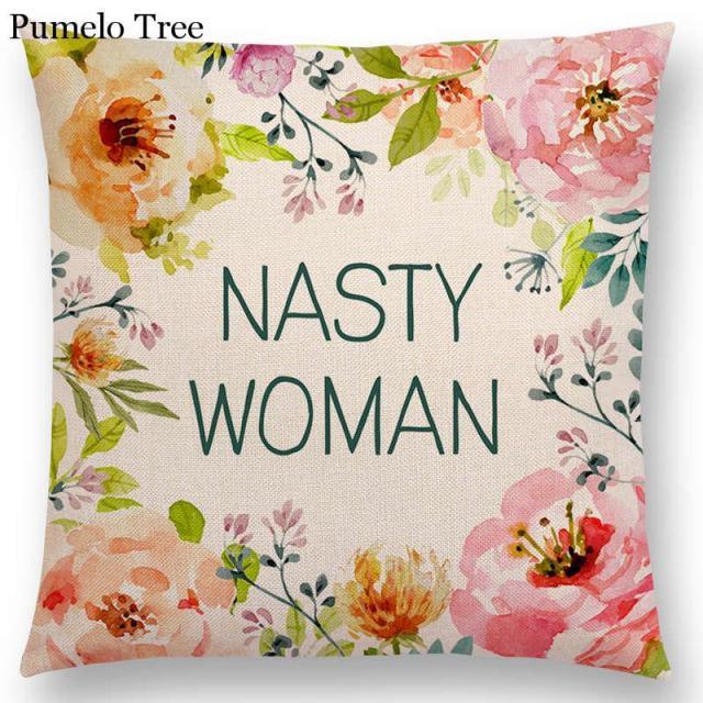 Newest Floral Quotes Decorative Pillow Covers Fresh Flowers Garland Inspirational Words Decorative Cotton Linen Throw Pillow Cushion Covers And Gifts For Women Daughter Mum Best Friend Birthday Home Decorations Stevvex