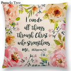 Newest Floral Quotes Decorative Pillow Covers Fresh Flowers Garland Inspirational Words Decorative Cotton Linen Throw Pillow Cushion Covers And Gifts For Women Daughter Mum Best Friend Birthday Home Decorations Stevvex