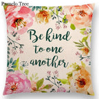 Newest Floral Quotes Decorative Pillow Covers Fresh Flowers Garland Inspirational Words Decorative Cotton Linen Throw Pillow Cushion Covers And Gifts For Women Daughter Mum Best Friend Birthday Home Decorations Stevvex