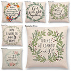 Newest Floral Quotes Decorative Pillow Covers Fresh Flowers Garland Inspirational Words Decorative Cotton Linen Throw Pillow Cushion Covers And Gifts For Women Daughter Mum Best Friend Birthday Home Decorations Stevvex