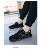 Newest Spring Autumn Men's Flat Shoes Fashion Comfortable Breathable Canvas Sneakers Men's Lace Casual Slip On Sneakers Classic Low Top Canvas Causal Comfortable Walking Flats Sneakers Stevvex