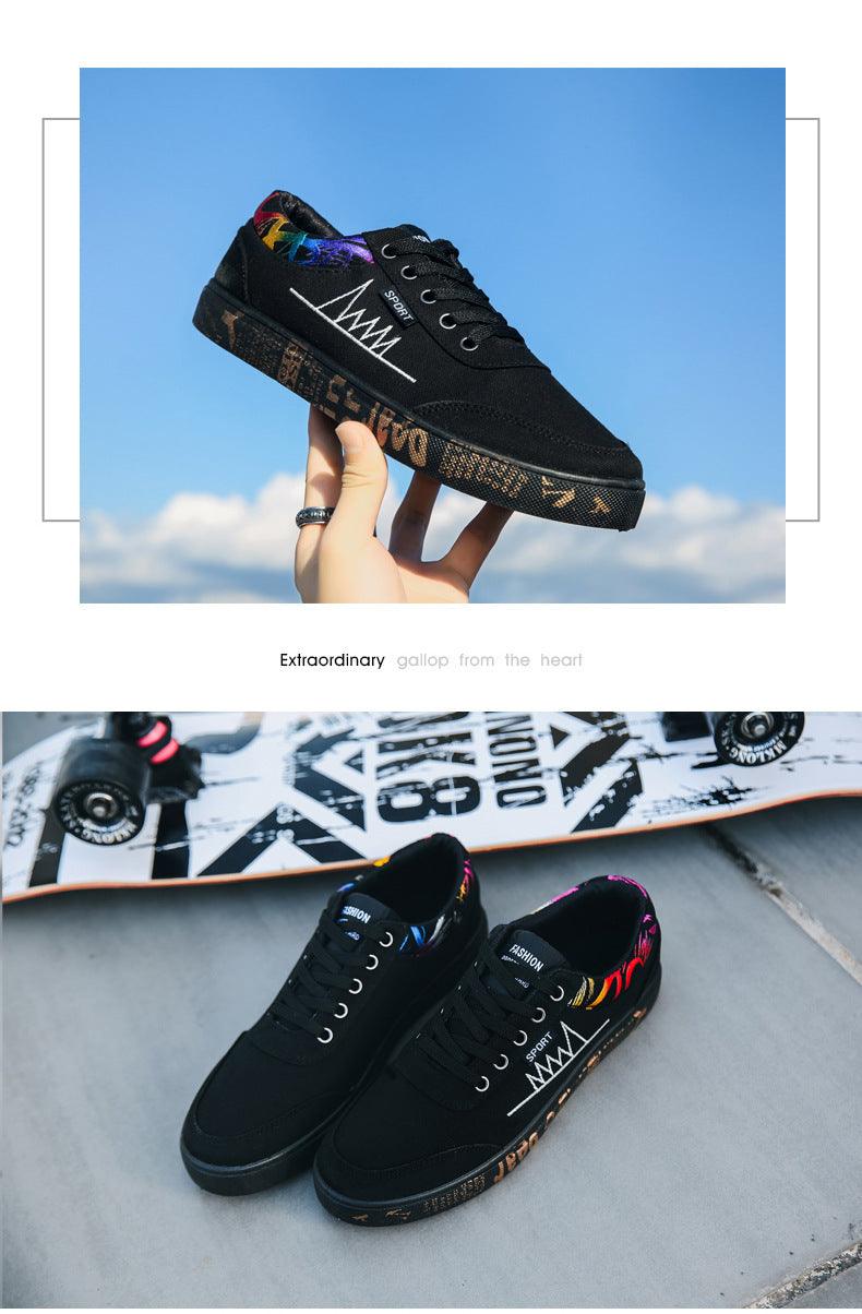 Newest Spring Autumn Men's Flat Shoes Fashion Comfortable Breathable Canvas Sneakers Men's Lace Casual Slip On Sneakers Classic Low Top Canvas Causal Comfortable Walking Flats Sneakers Stevvex