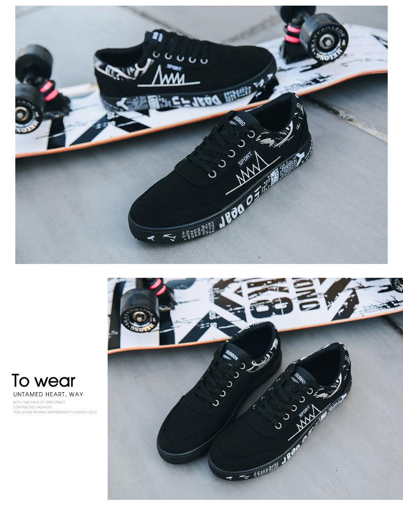 Newest Spring Autumn Men's Flat Shoes Fashion Comfortable Breathable Canvas Sneakers Men's Lace Casual Slip On Sneakers Classic Low Top Canvas Causal Comfortable Walking Flats Sneakers Stevvex