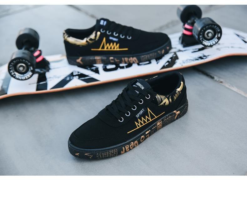 Newest Spring Autumn Men's Flat Shoes Fashion Comfortable Breathable Canvas Sneakers Men's Lace Casual Slip On Sneakers Classic Low Top Canvas Causal Comfortable Walking Flats Sneakers Stevvex
