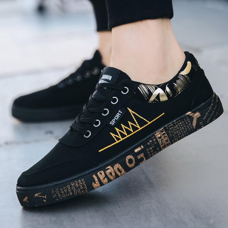Newest Spring Autumn Men's Flat Shoes Fashion Comfortable Breathable Canvas Sneakers Men's Lace Casual Slip On Sneakers Classic Low Top Canvas Causal Comfortable Walking Flats Sneakers Stevvex
