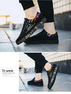 Newest Spring Autumn Men's Flat Shoes Fashion Comfortable Breathable Canvas Sneakers Men's Lace Casual Slip On Sneakers Classic Low Top Canvas Causal Comfortable Walking Flats Sneakers Stevvex