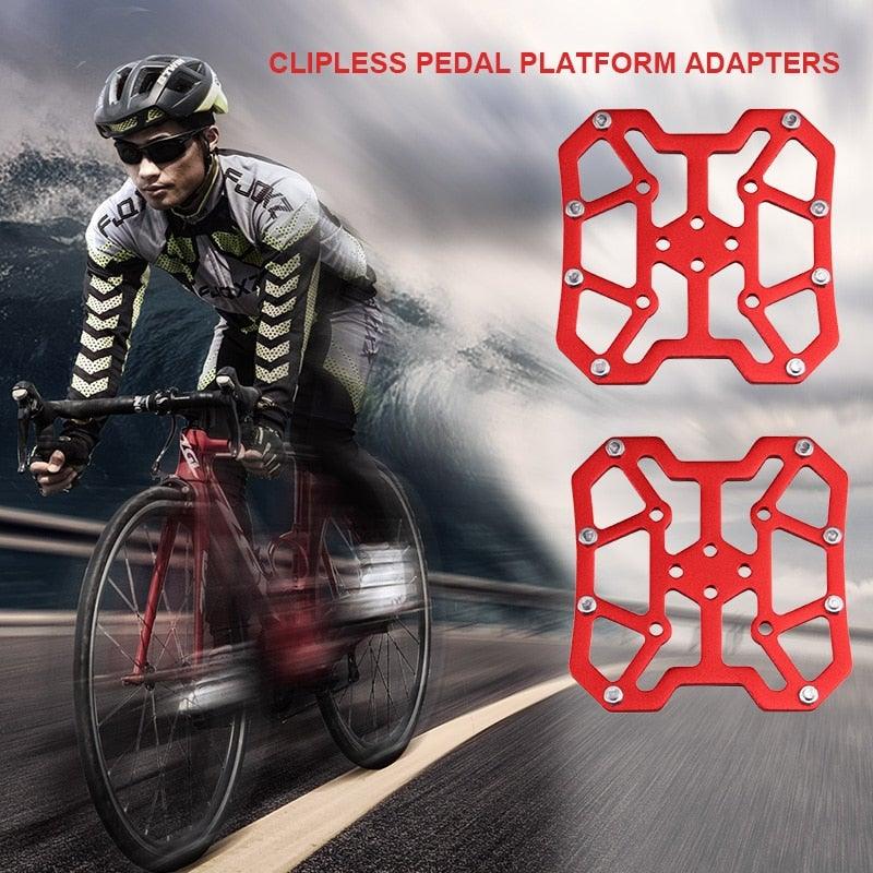 Newest Universal Clipless To Platform Adapters Cleats Pedal For Speed play Bike Cycle Platform Adapter Bicycle Universal Clipless Aluminum Alloy Platform Adapters Cleats Pedal Stevvex