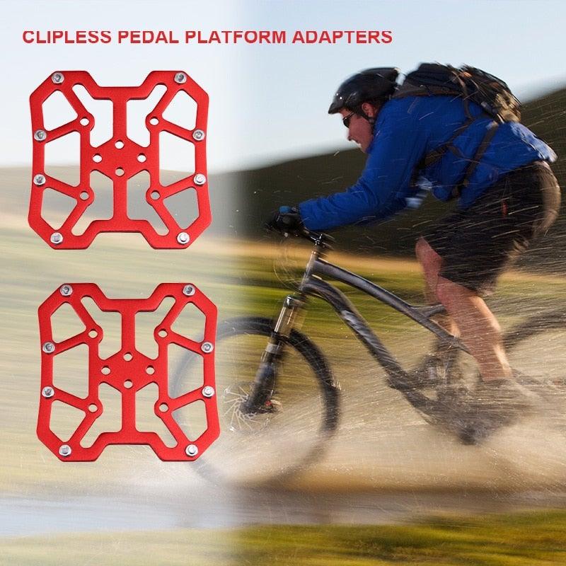 Newest Universal Clipless To Platform Adapters Cleats Pedal For Speed play Bike Cycle Platform Adapter Bicycle Universal Clipless Aluminum Alloy Platform Adapters Cleats Pedal Stevvex