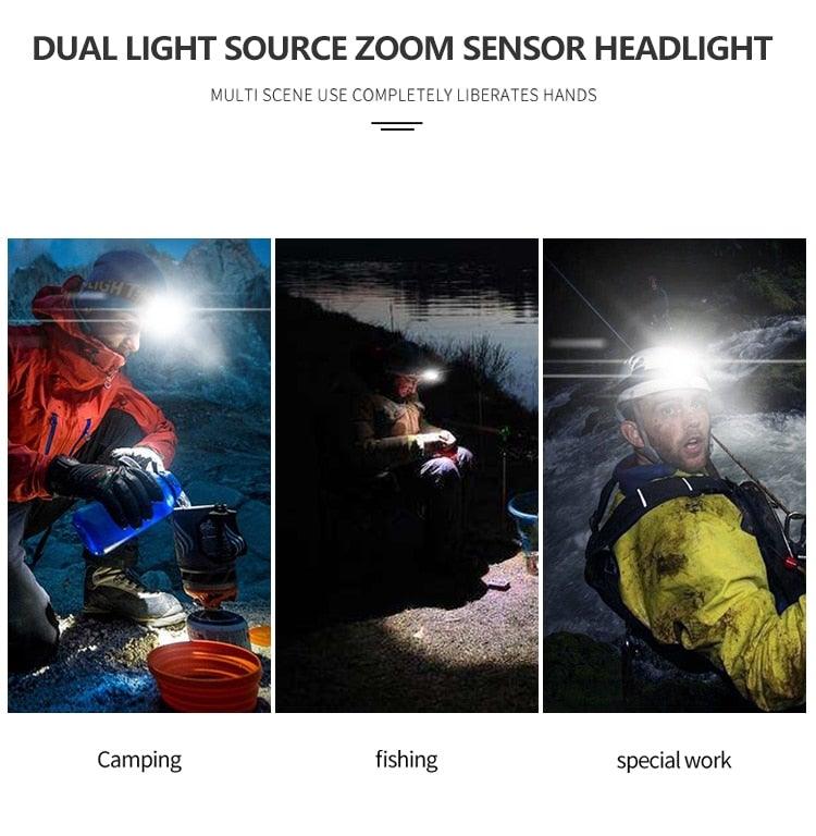 Newest  Waterproof XHP199 16-Core Super Bright Powerful Lantern Headlamp XHP110 LED USB  Flashlight XHP50 Headlight Rechargeable 18650 Zoom Torch Light Stevvex