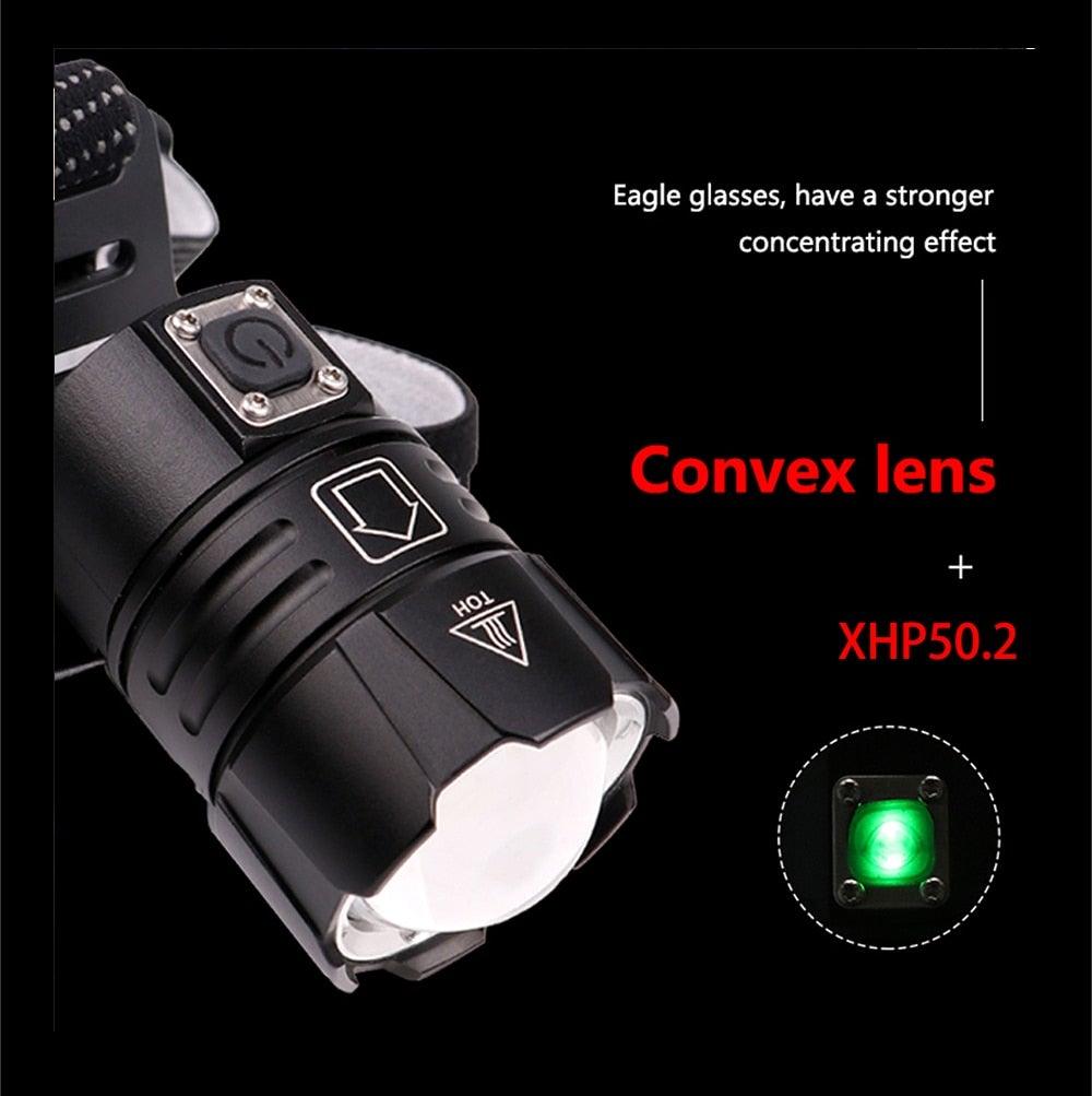Newest  Waterproof XHP199 16-Core Super Bright Powerful Lantern Headlamp XHP110 LED USB  Flashlight XHP50 Headlight Rechargeable 18650 Zoom Torch Light Stevvex