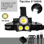 Newest  Waterproof XHP199 16-Core Super Bright Powerful Lantern Headlamp XHP110 LED USB  Flashlight XHP50 Headlight Rechargeable 18650 Zoom Torch Light Stevvex