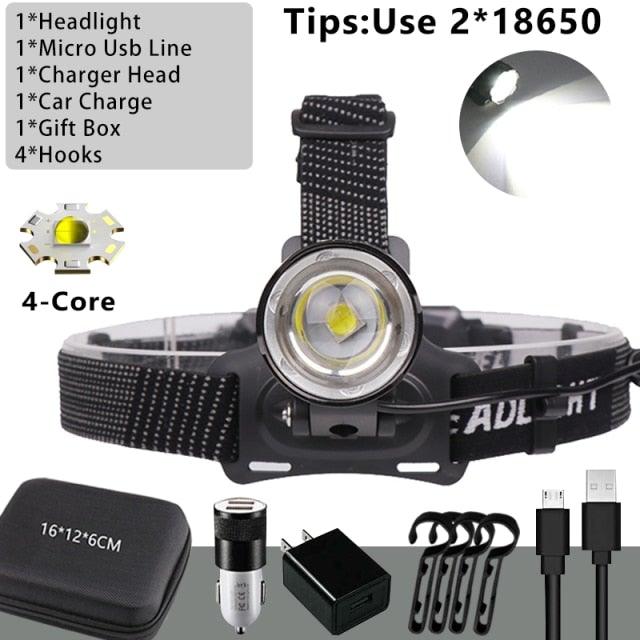 Newest  Waterproof XHP199 16-Core Super Bright Powerful Lantern Headlamp XHP110 LED USB  Flashlight XHP50 Headlight Rechargeable 18650 Zoom Torch Light Stevvex