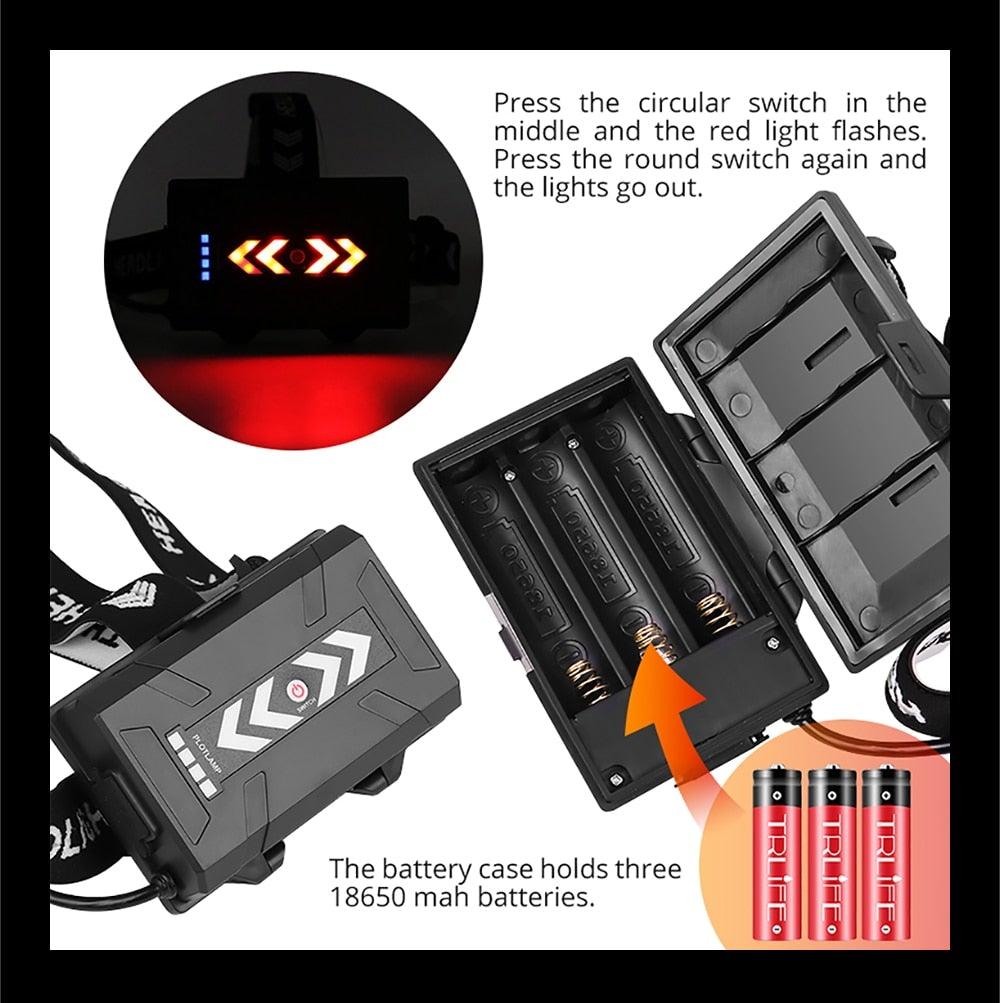Newest  Waterproof XHP199 16-Core Super Bright Powerful Lantern Headlamp XHP110 LED USB  Flashlight XHP50 Headlight Rechargeable 18650 Zoom Torch Light Stevvex