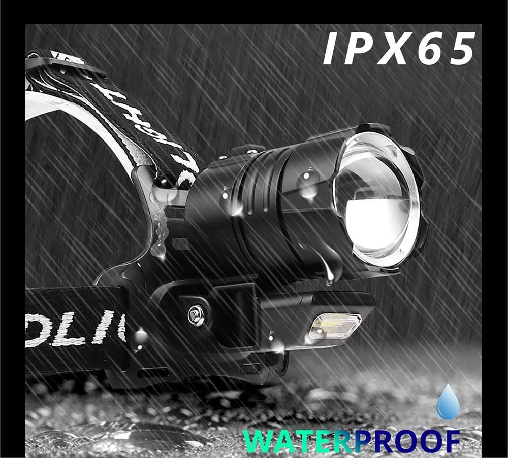 Newest  Waterproof XHP199 16-Core Super Bright Powerful Lantern Headlamp XHP110 LED USB  Flashlight XHP50 Headlight Rechargeable 18650 Zoom Torch Light Stevvex
