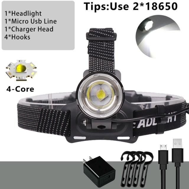 Newest  Waterproof XHP199 16-Core Super Bright Powerful Lantern Headlamp XHP110 LED USB  Flashlight XHP50 Headlight Rechargeable 18650 Zoom Torch Light Stevvex