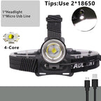 Newest  Waterproof XHP199 16-Core Super Bright Powerful Lantern Headlamp XHP110 LED USB  Flashlight XHP50 Headlight Rechargeable 18650 Zoom Torch Light Stevvex