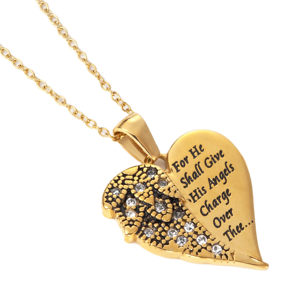 Gold Heart Marquisette Heart Necklace KingdomWear