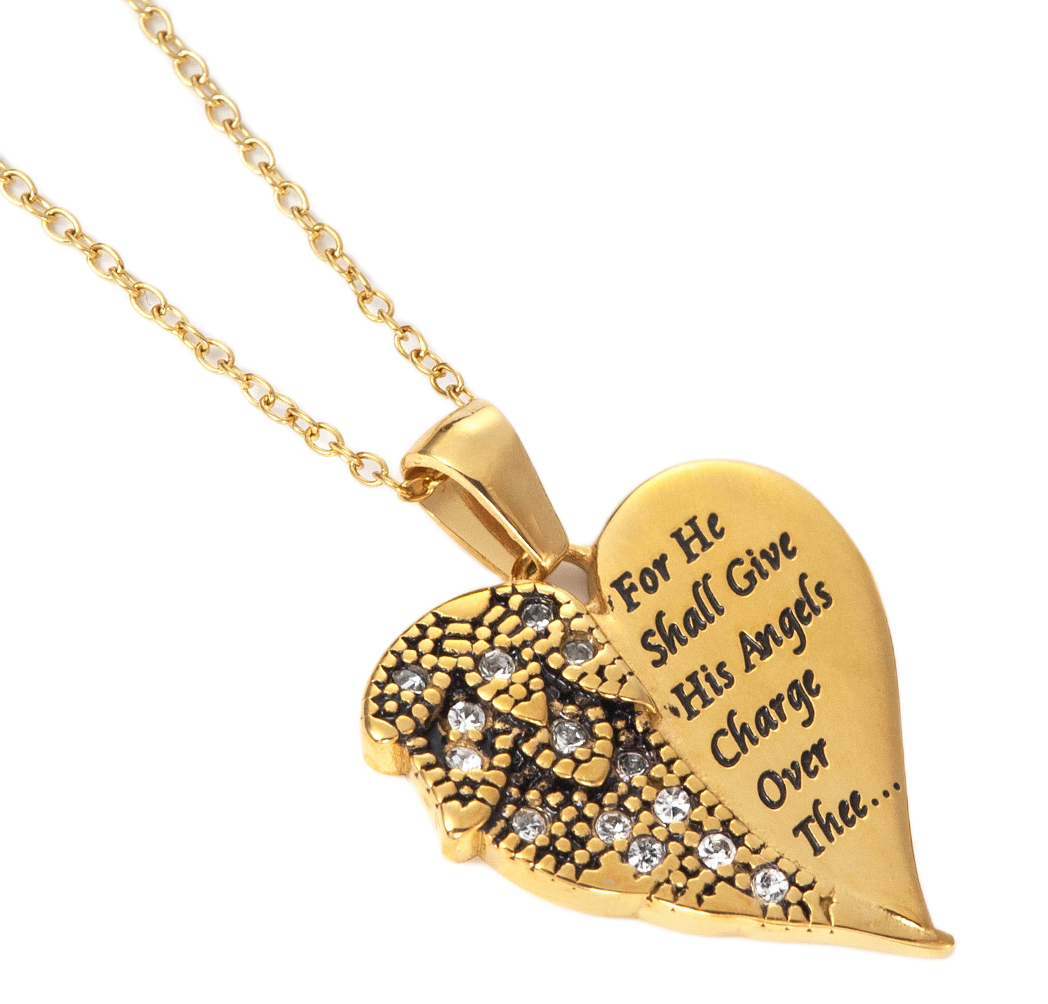 Gold Heart Marquisette Heart Necklace KingdomWear