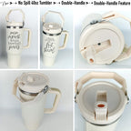 Baseball Mom Tumbler With Handle I Teach My Kid To Hit And Steal Travel Cup BandsCo Straps