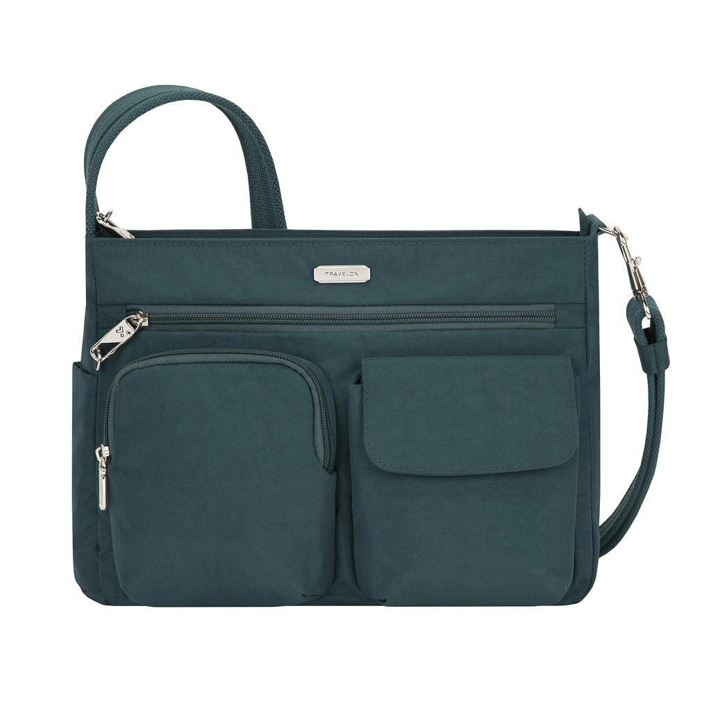 Travelon Anti-Theft Essentials Patch Pocket Crossbody Bag Peacock One Size