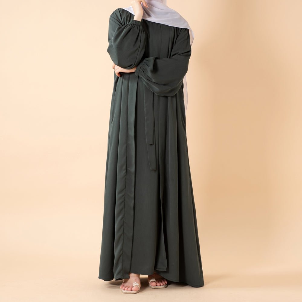 Premium Nida Zoom Open Abaya 3-Piece Set (MOA239) Mariam's Collection