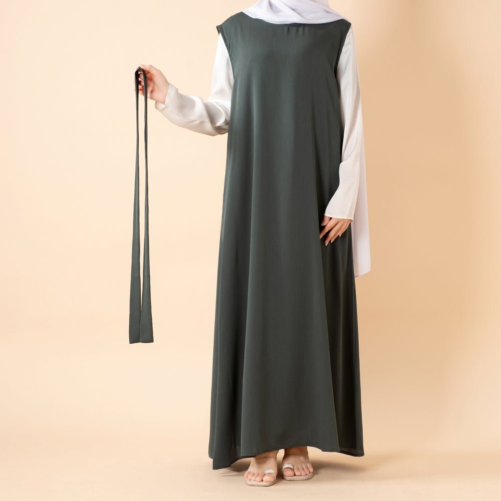Premium Nida Zoom Open Abaya 3-Piece Set (MOA239) Mariam's Collection