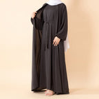 Premium Nida Zoom Open Abaya 3-Piece Set (MOA239) Mariam's Collection