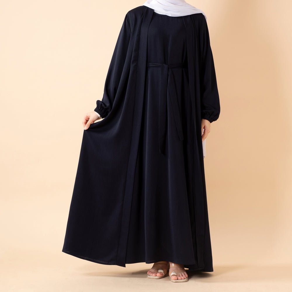 Premium Nida Zoom Open Abaya 3-Piece Set (MOA239) Mariam's Collection