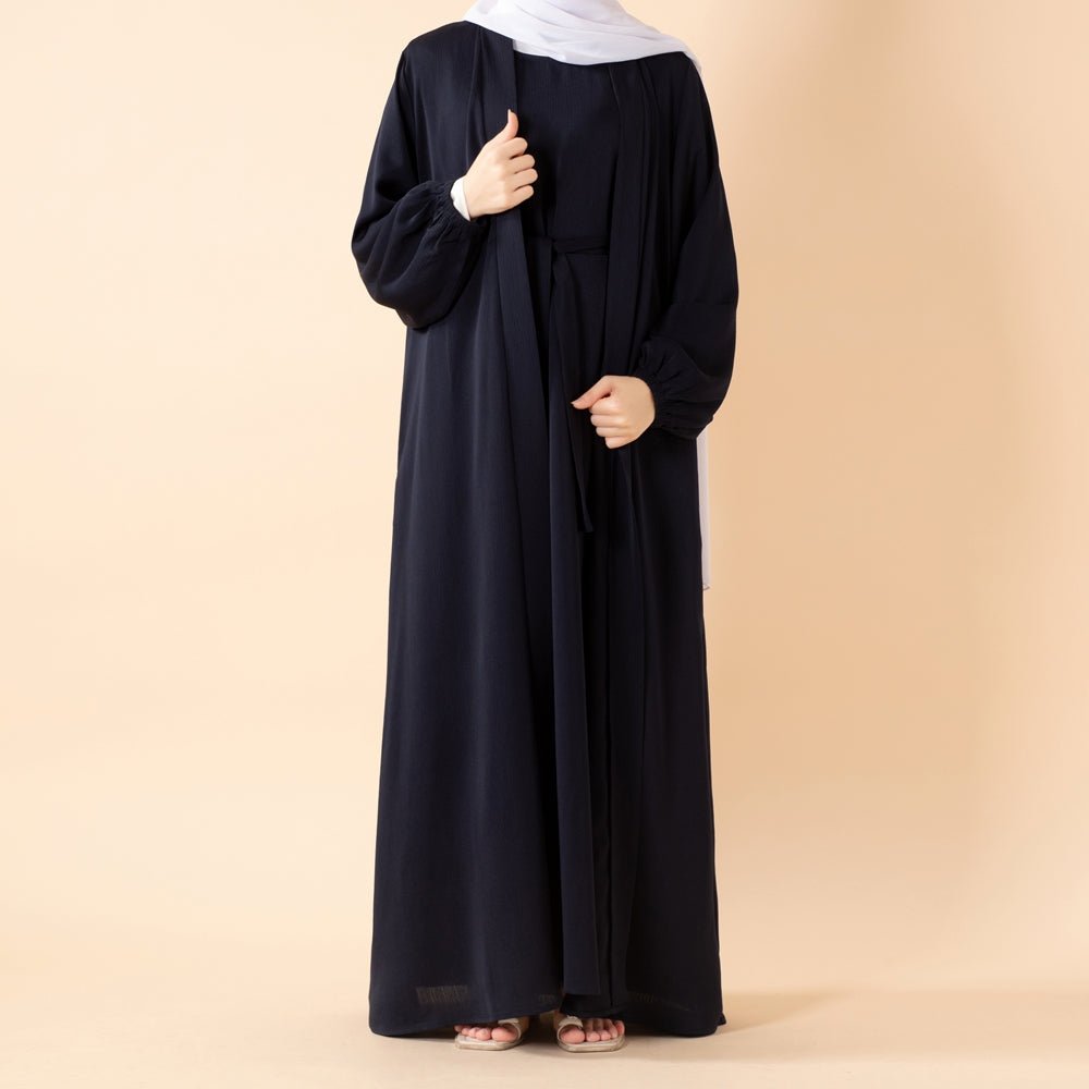 Premium Nida Zoom Open Abaya 3-Piece Set (MOA239) Mariam's Collection