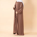 Premium Nida Zoom Open Abaya 3-Piece Set (MOA239) Mariam's Collection