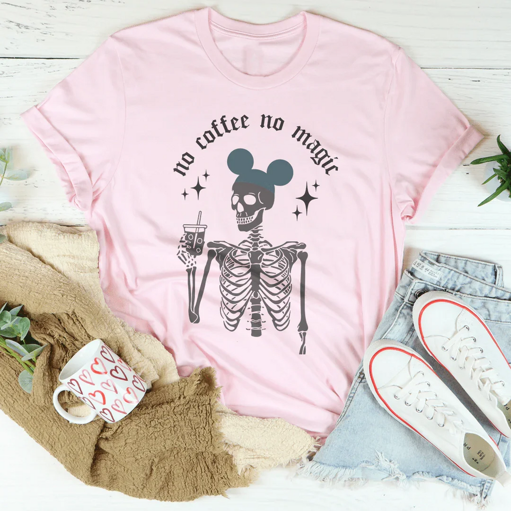 No Coffee No Magic Tee Peachy Sunday