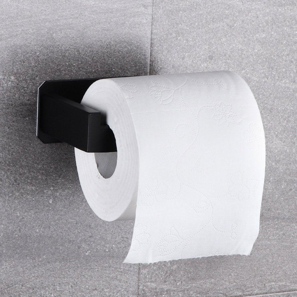 No-Drill Self Adhesive Toilet Paper Holder Stainless Steel Bathroom Kitchen Roll Paper Accessory Tissue Towel Rack Metal Holders Toilet Tissue Roll Holders Dispenser And Hangers Wall Mounted For Bathroom  Kitchen Stainless Steel Modern Square Style Stevvex