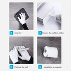 No-Drill Self Adhesive Toilet Paper Holder Stainless Steel Bathroom Kitchen Roll Paper Accessory Tissue Towel Rack Metal Holders Toilet Tissue Roll Holders Dispenser And Hangers Wall Mounted For Bathroom  Kitchen Stainless Steel Modern Square Style Stevvex
