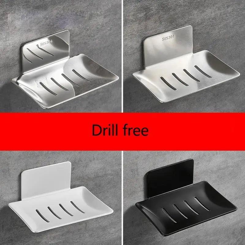 No Drilling Soap Dish Holder Wall Mounted  Soap Sponge Holder For Kitchen Soap Holder Bathroom Soap Holder Soap Dish Bath Soap Dish for Shower Stainless Steel Wall Mounted Bar Soap Holder For Bathroom Kitchen Stevvex
