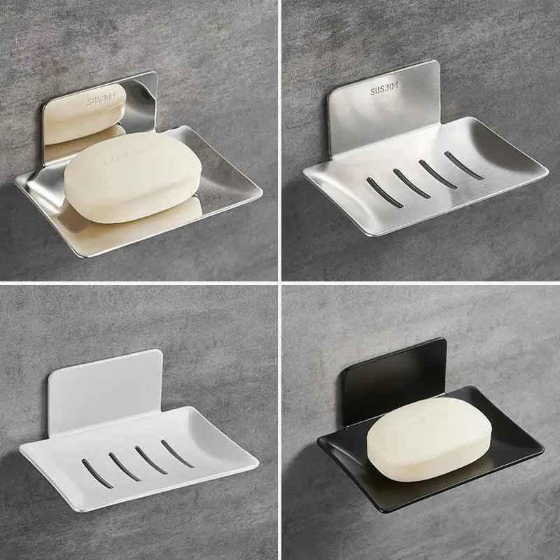 No Drilling Soap Dish Holder Wall Mounted  Soap Sponge Holder For Kitchen Soap Holder Bathroom Soap Holder Soap Dish Bath Soap Dish for Shower Stainless Steel Wall Mounted Bar Soap Holder For Bathroom Kitchen Stevvex