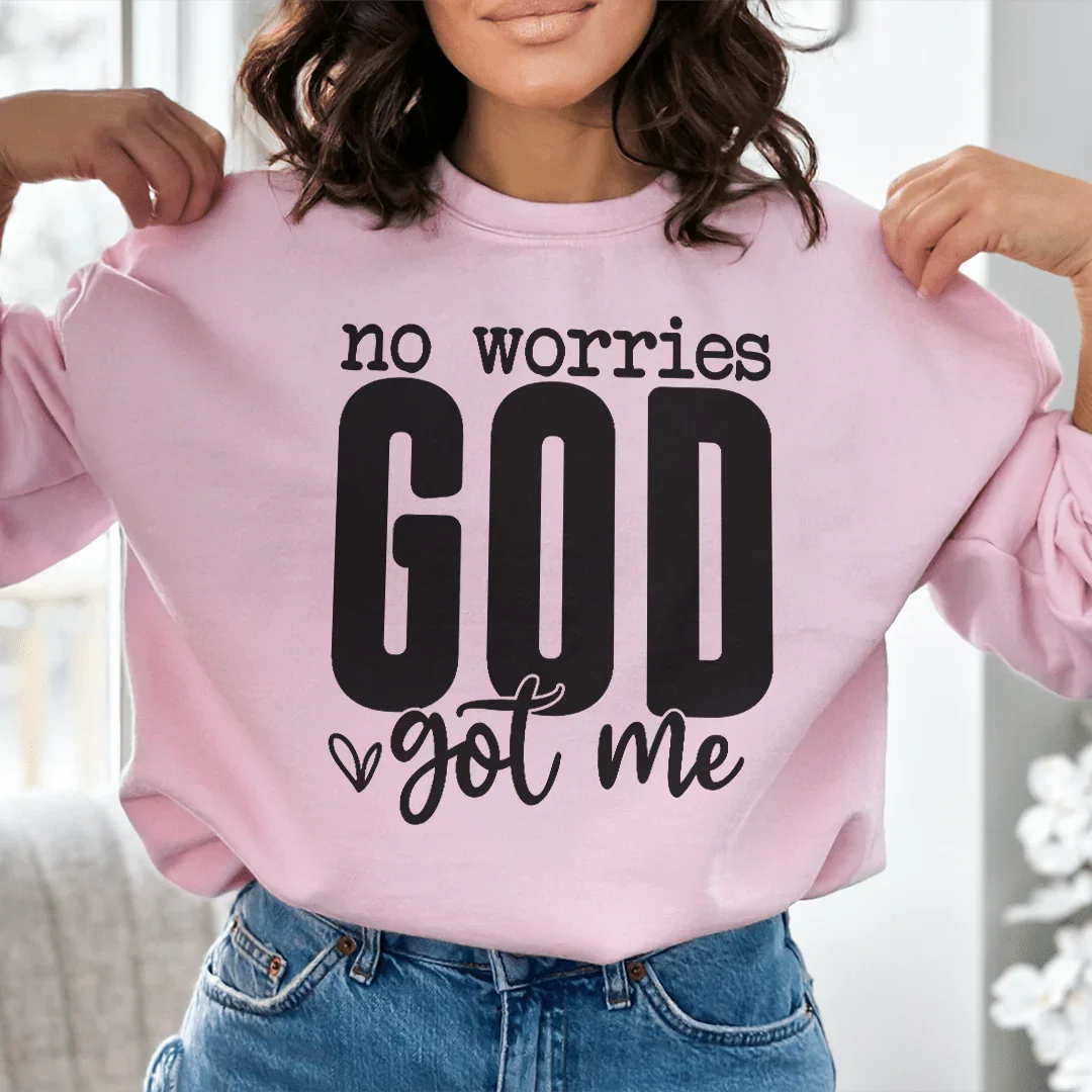 No Worries God Got Me Sweatshirt Peachy Sunday