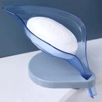 Non-slip leaf Shape Soap Box Bathroom Soap Holder Dish Storage Plate Tray Soap Holder Case Kitchen Supplies Bathroom Accessories Soap Dishes Sponge Container with Suction Cup Leaf Shape Self Draining for Bathroom Kitchen Sink Stevvex