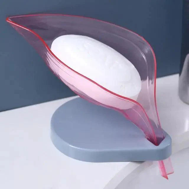Non-slip leaf Shape Soap Box Bathroom Soap Holder Dish Storage Plate Tray Soap Holder Case Kitchen Supplies Bathroom Accessories Soap Dishes Sponge Container with Suction Cup Leaf Shape Self Draining for Bathroom Kitchen Sink Stevvex