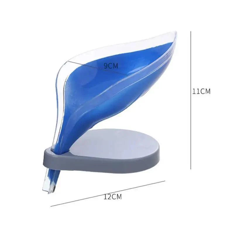 Non-slip leaf Shape Soap Box Bathroom Soap Holder Dish Storage Plate Tray Soap Holder Case Kitchen Supplies Bathroom Accessories Soap Dishes Sponge Container with Suction Cup Leaf Shape Self Draining for Bathroom Kitchen Sink Stevvex