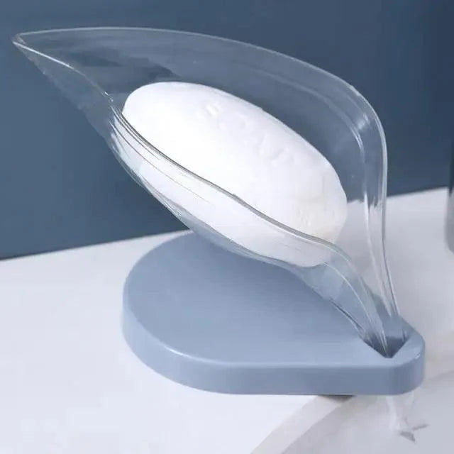 Non-slip leaf Shape Soap Box Bathroom Soap Holder Dish Storage Plate Tray Soap Holder Case Kitchen Supplies Bathroom Accessories Soap Dishes Sponge Container with Suction Cup Leaf Shape Self Draining for Bathroom Kitchen Sink Stevvex