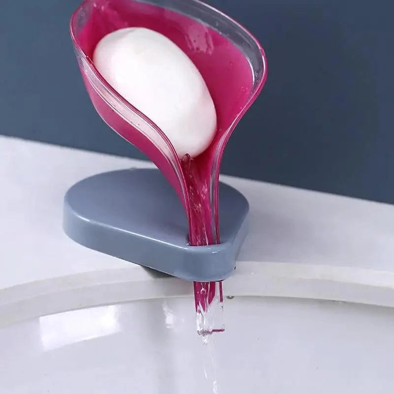 Non-slip leaf Shape Soap Box Bathroom Soap Holder Dish Storage Plate Tray Soap Holder Case Kitchen Supplies Bathroom Accessories Soap Dishes Sponge Container with Suction Cup Leaf Shape Self Draining for Bathroom Kitchen Sink Stevvex