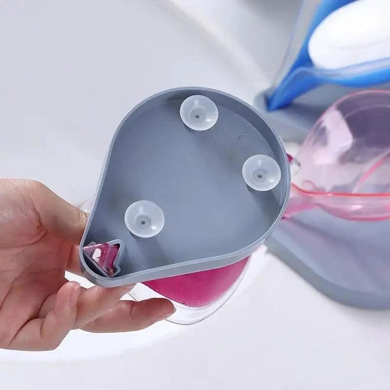 Non-slip leaf Shape Soap Box Bathroom Soap Holder Dish Storage Plate Tray Soap Holder Case Kitchen Supplies Bathroom Accessories Soap Dishes Sponge Container with Suction Cup Leaf Shape Self Draining for Bathroom Kitchen Sink Stevvex