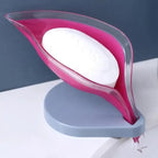 Non-slip leaf Shape Soap Box Bathroom Soap Holder Dish Storage Plate Tray Soap Holder Case Kitchen Supplies Bathroom Accessories Soap Dishes Sponge Container with Suction Cup Leaf Shape Self Draining for Bathroom Kitchen Sink Stevvex