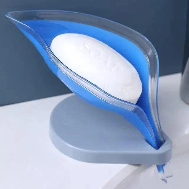 Non-slip leaf Shape Soap Box Bathroom Soap Holder Dish Storage Plate Tray Soap Holder Case Kitchen Supplies Bathroom Accessories Soap Dishes Sponge Container with Suction Cup Leaf Shape Self Draining for Bathroom Kitchen Sink Stevvex