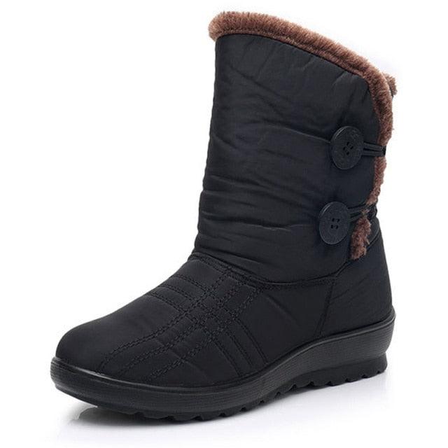 Non-Slip Snow Boots New Womens Warm Winter Boots Waterproof Shoes Winter Women Shoes Plus Velvet Cotton Boots Warm Lining Comfortable Non Slip Ankle Booties Outdoor Hiking Walking Platform Shoes Stevvex