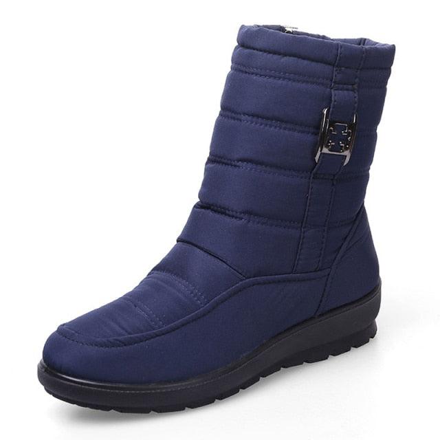 Non-Slip Snow Boots New Womens Warm Winter Boots Waterproof Shoes Winter Women Shoes Plus Velvet Cotton Boots Warm Lining Comfortable Non Slip Ankle Booties Outdoor Hiking Walking Platform Shoes Stevvex
